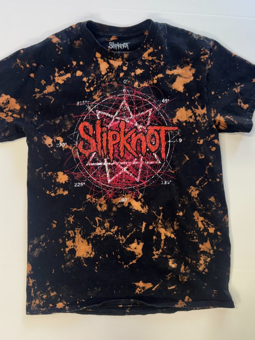 Slipknot Bleached Band T Shirt Medium Black Graphic Heavy Metal Distressed